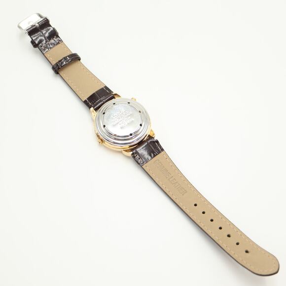 Vintage Lorus Mickey Mouse 36mm Talking Sound Watch Brown Leather w New Battery - Picture 12 of 13